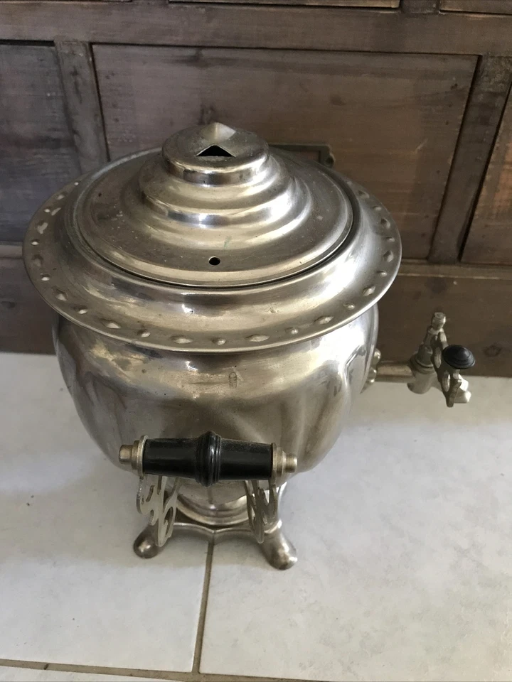 Ancien Samovar Électrique Russe En Inox - Photo 3/4