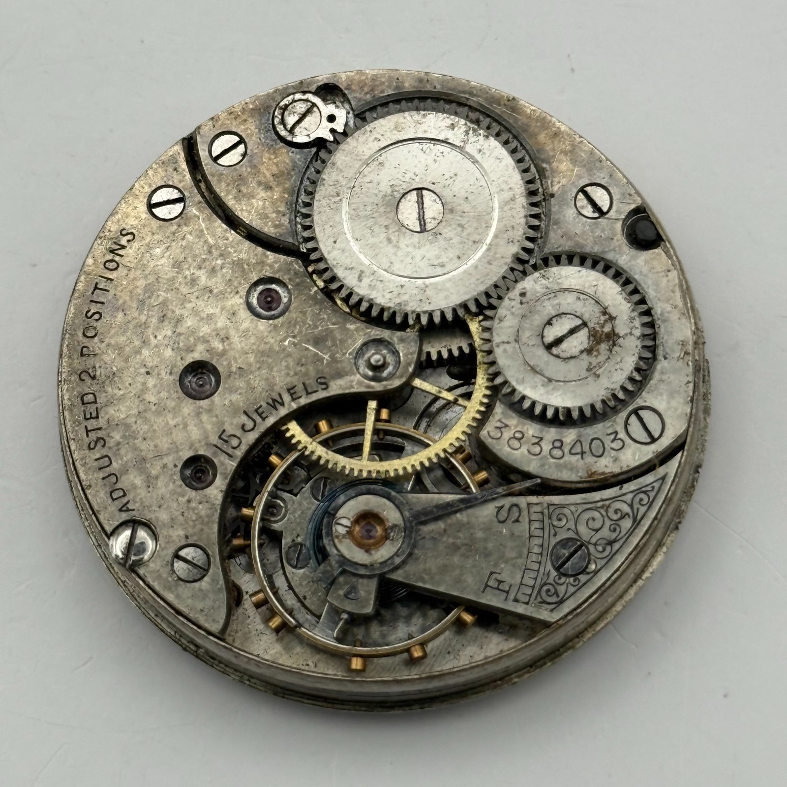 Reloj Bolsillo Regina Omega Movimiento Cara Abierta 24 Horas Dial Piezas Reparación 41.7mm