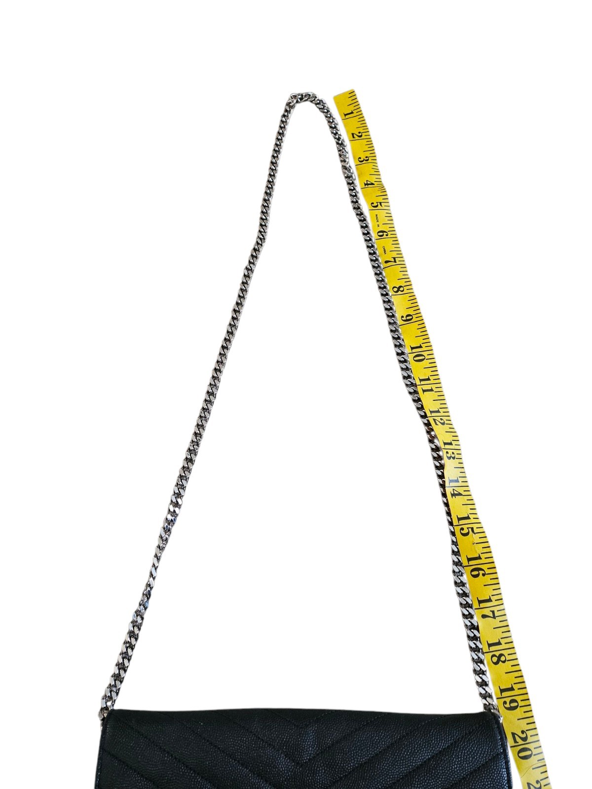 YVES SAINT LAURENT Cassandre Portafoglio Catena Borsa a Tracolla in Pelle Nero