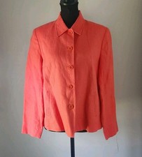 Talbots womens 100 lrish Linen blazer jacket coral lined coastal size 10 Petite