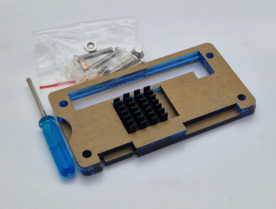 Raspberry Pi Zero 1 / 2 W Case Acrylic Blue + Heatsink - Image 3 of 4