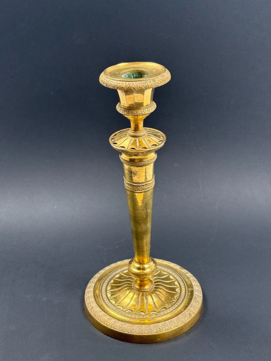 Ancien Bougeoir En Bronze - Pièce Vintage, Patine D'époque, Objet Déco