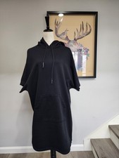 Alexander McQueen Vestido con Capucha Túnica Sudadera Talla S Negro Único Raro