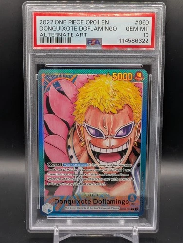One Piece 2022 Romance Dawn Donquixote Doflamingo OP01-060 PSA 10 Alt Art Leader