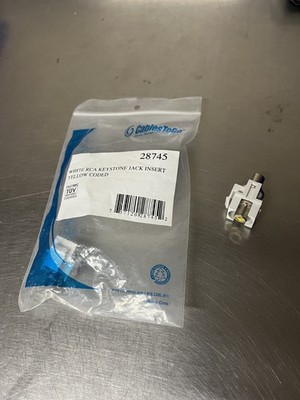 C2G Snap-In Yellow RCA Keystone Module, White 28745