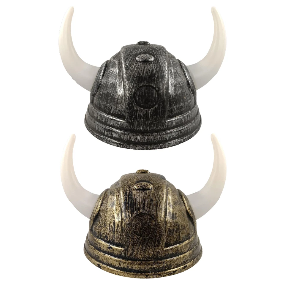 1 pieza Sombreros Cuerno de Búfalo Casco Vikingo con Cuerno Clásico Halloween Vestir Fiesta Gorra Foto 2 de 3
