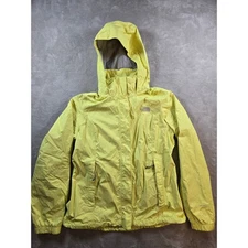 The North Face Jacket Womens M Yellow Hood Rain Resolve DryVent Waterproof *Read