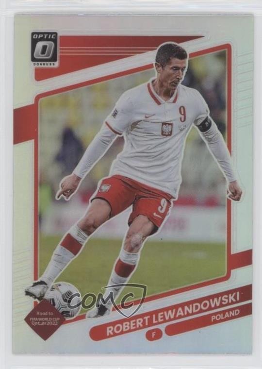 2021 Panini Donruss Road to Qatar Optic Holo Prizm Robert Lewandowski #108 aj5