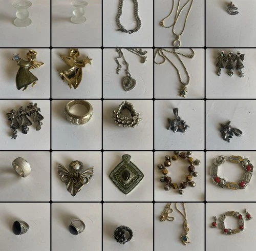 Vintage Costume Jewelry Lot Brooches Rings Necklaces Bracelets Retro Estate