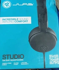 JLab Studio Audio Wired On-Ear Headphones - Black Sealed