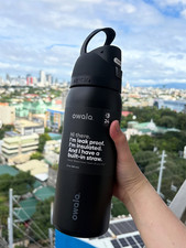 Owala 32oz Insulated Stainless Water Bottle Leak Proof Black Straw - NEW 2026