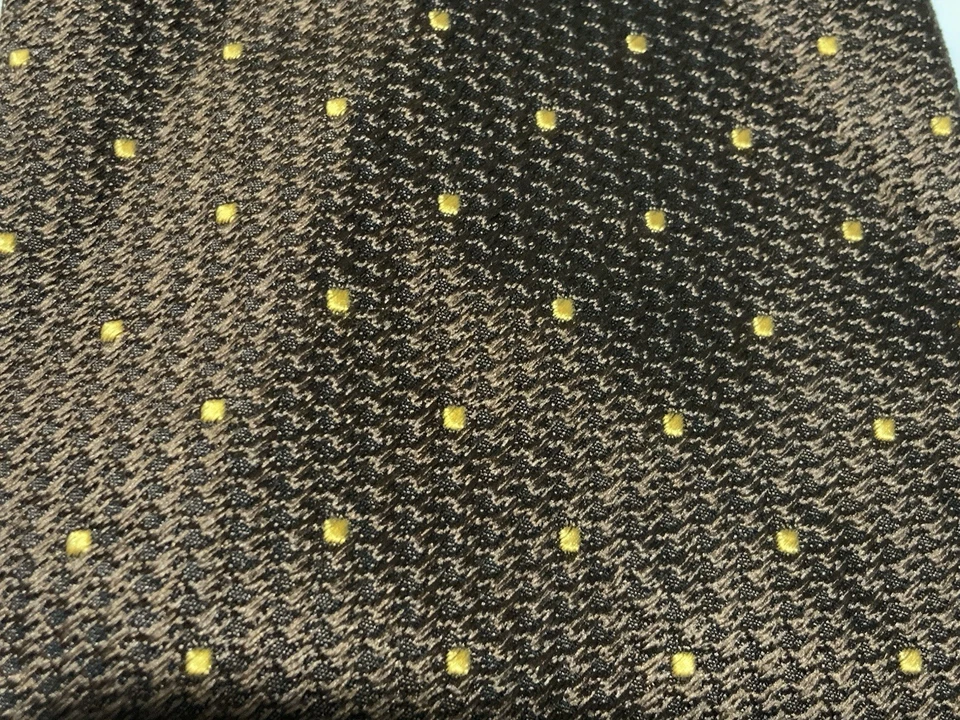 Turnbull & Asser 英格兰圆点棕色丝绸印花男式领带 NEOT — 第 3/4 张图片