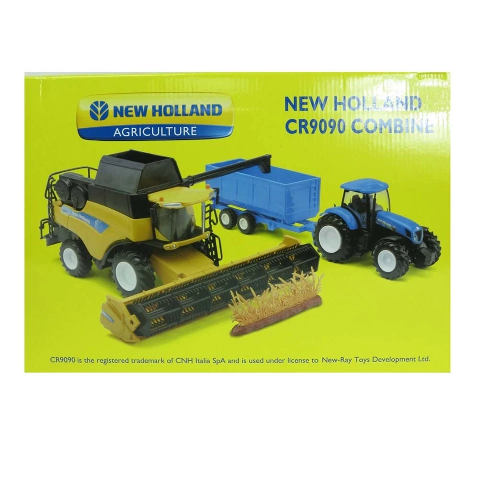 New Ray 1/32 New Holland Combine, Tractor & Grain Cart 05765 - Image 2 of 2