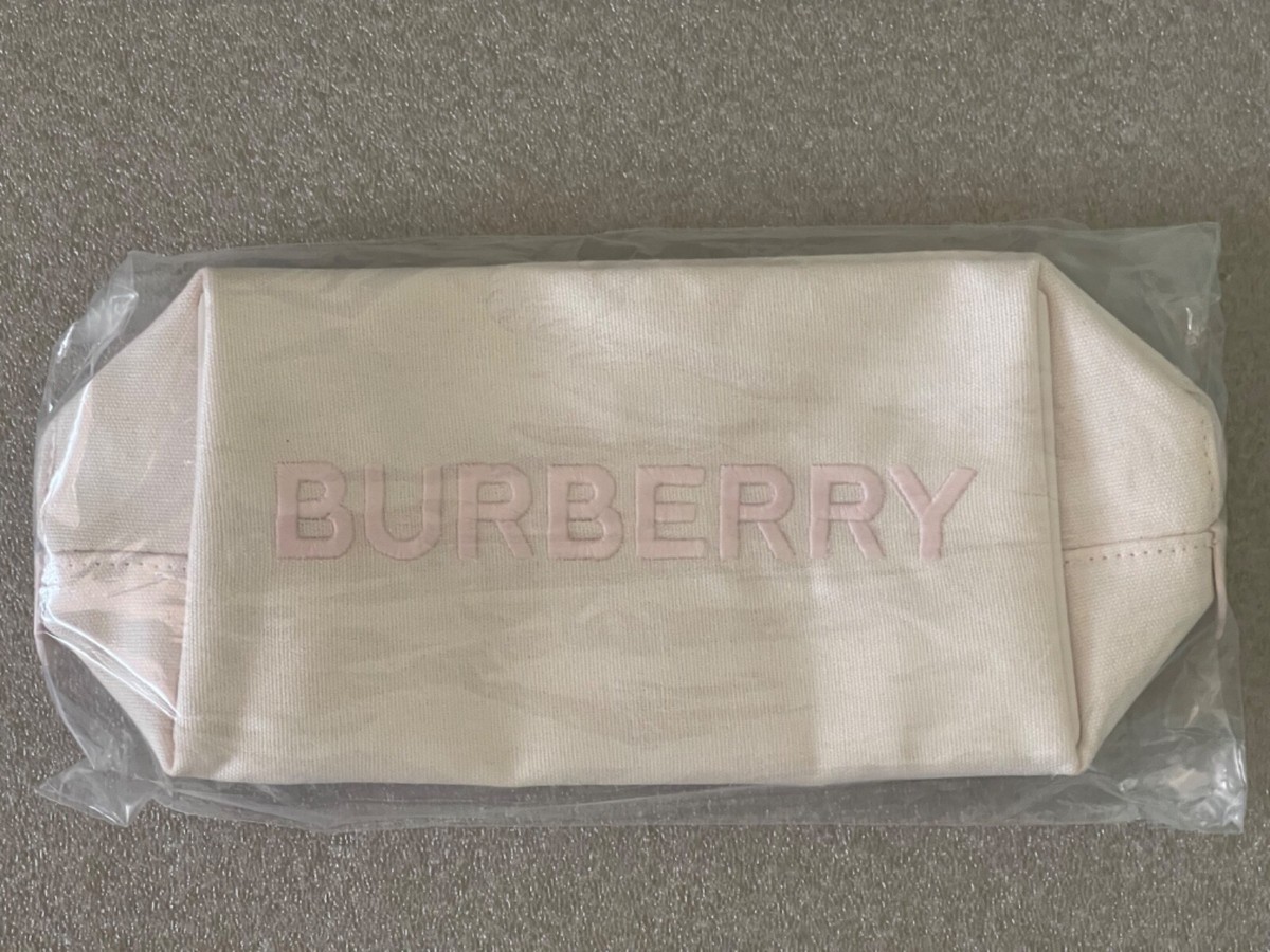 NWT BURBERRY Cosmetic Pouch Toiletries Bag Light Pink 8.5