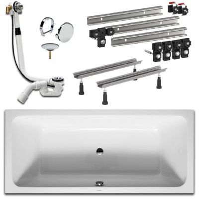 Duravit D-Code Badewanne Acryl 180x80cm 700101 inkl. Wannenfüsse und Ablauf