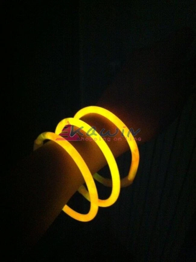400 BRACCIALI ARANCIONI LUMINOSI FLUORESCENTI STARLIGHT BRACCIALETTI FLUO