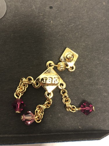 Camrose & Kross JBK Jackie Kennedy Pink Stone Dangle Earrings With Case And COA - Picture 7 of 7