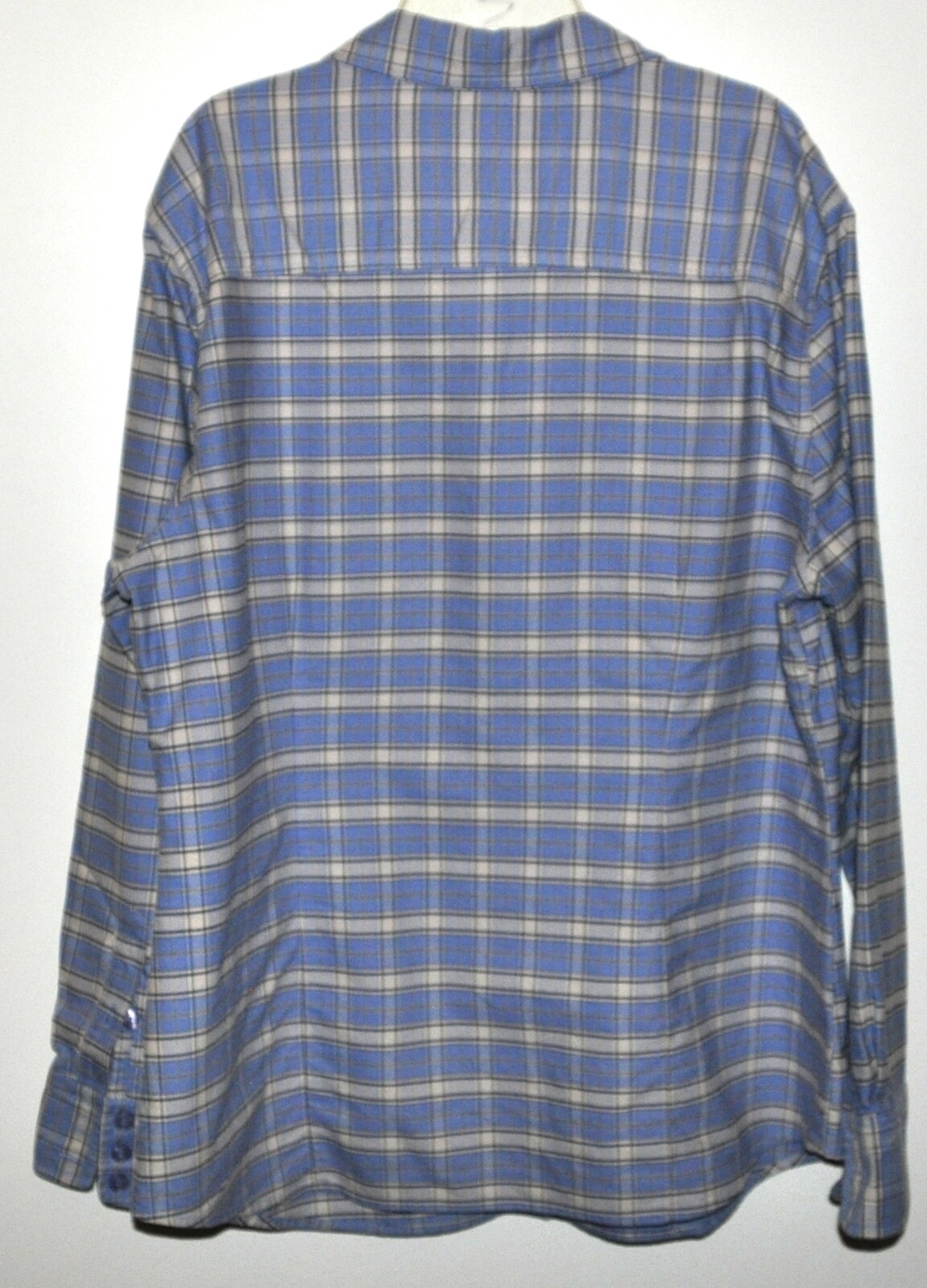 Classic Elements Button Front Top Cotton Blue Pla… - image 3