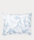 RALPH LAUREN WILLA PILLOW SHAM KING Floral Blue Stripe NEW