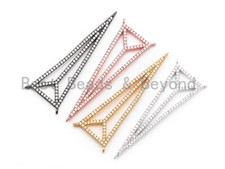 Cubic Zirconia Triangle Connector Pendant/Charm for Jewlery Making, 49x17mm