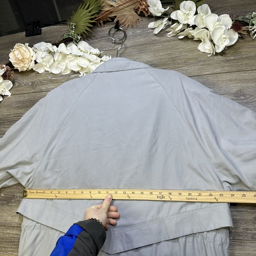 VTG Forecaster Coat Women’s Size Medium Rain Jacket Light Blue Lined Pocket Long - Picture 12 of 17