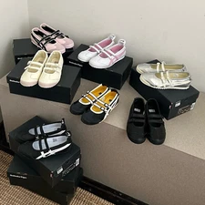 Onitsuka Tiger MEXICO 66 TGRS Mary Janes Classic Ballet Flat Shoes With Box