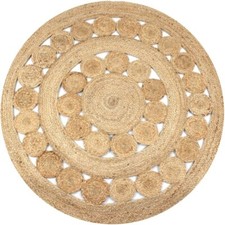 Hochwertige, geflochtene runde Jute Teppich, Wohnzimmerteppich 150 cm neue