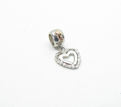 Clogau walisisches Gold Sterlingsilber & 9 kt Rotgold Lebensbaum Herz Charm