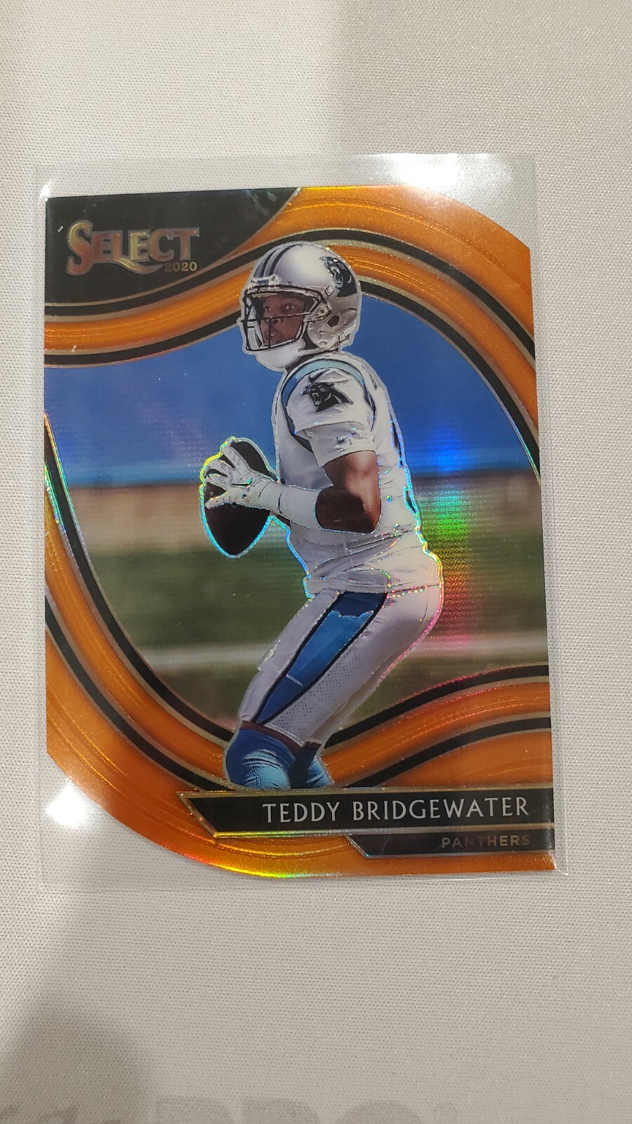 Teddy Bridgewater 2020 Select Orange Die Cut Prizm Field Level Panther