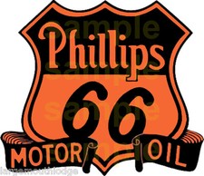 4 INCH PHILLIPS 66 MOTOR OIL WATERSLIDE DECAL STICKER