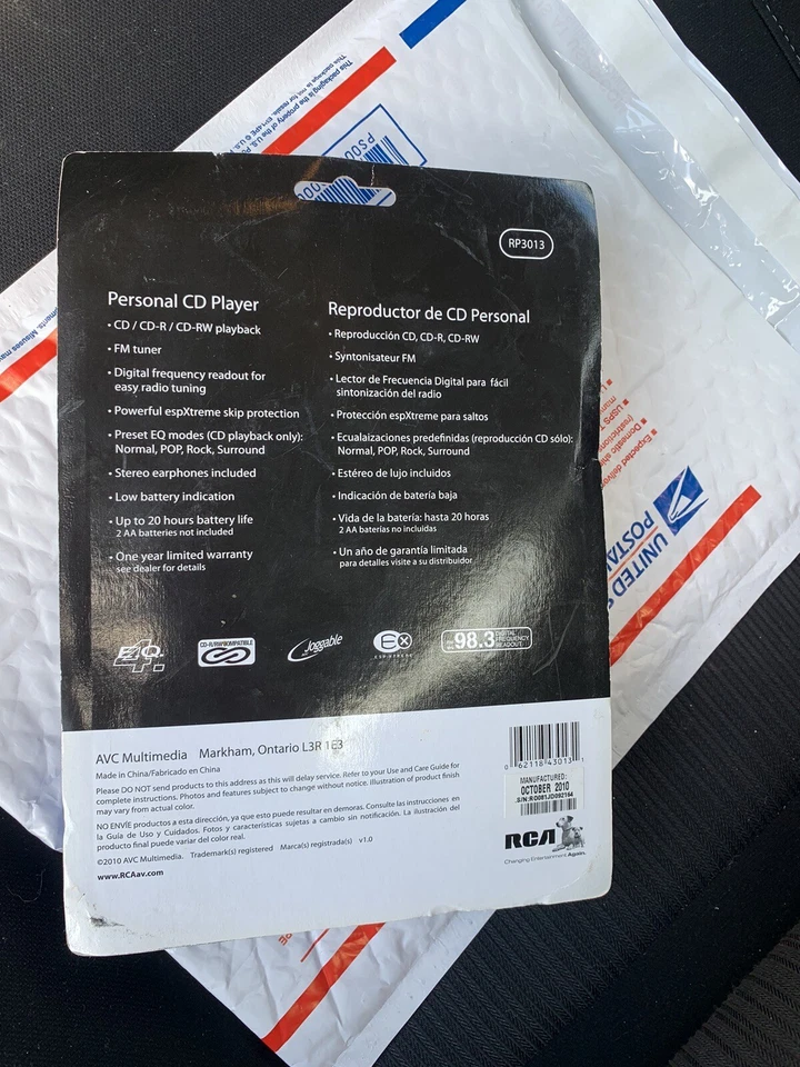 RCA RP3013 Personal CD PLAYER WITH FM TUNER - Image 2 of 3