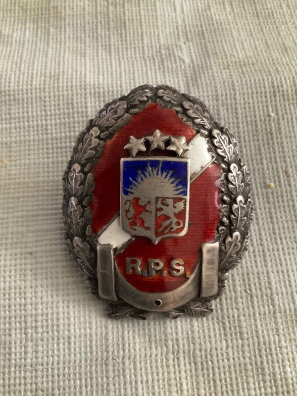 Rare Latvia/Latvian Republic Silver Riga Police badge-Pre-WWII