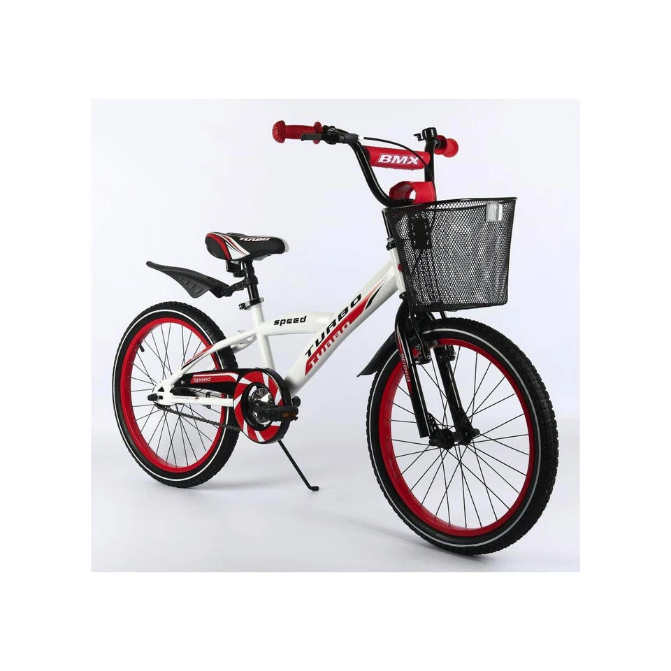 BMX 20" Kinderfahrrad Jungen & Mädchen Fahrrad Kinderrad Spielrad Bike Weiß/Rot - Bild 4 von 4