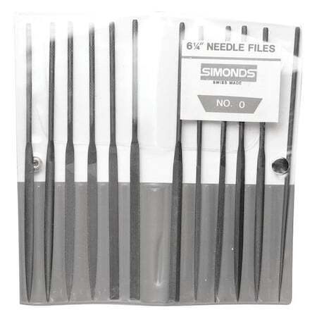 Simonds 83522000 Needle File Set,5-1/2In.L,Swiss,Natural