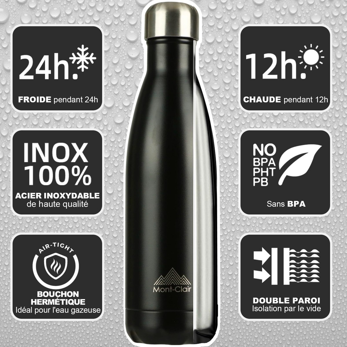 Gourde isotherme Bouteille isotherme sans BPA Gourde inox