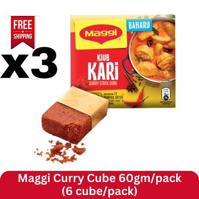 3 pack of MAGGI CURRY CUBES 60g Pack (6 cube/pack) FREE SHIPPING
