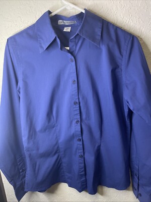 Port Authority Women s Sz M Lavender Long Sleeve Twill Shirt Verse Embroidered