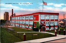 Linen Postcard Weyenberg Shoe Manufacturing Company in Ludington, Michigan