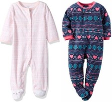 Carter's Baby Girls 3 Month Fleece Footed Blanket Sleeper NWT Bear or Fair Isle