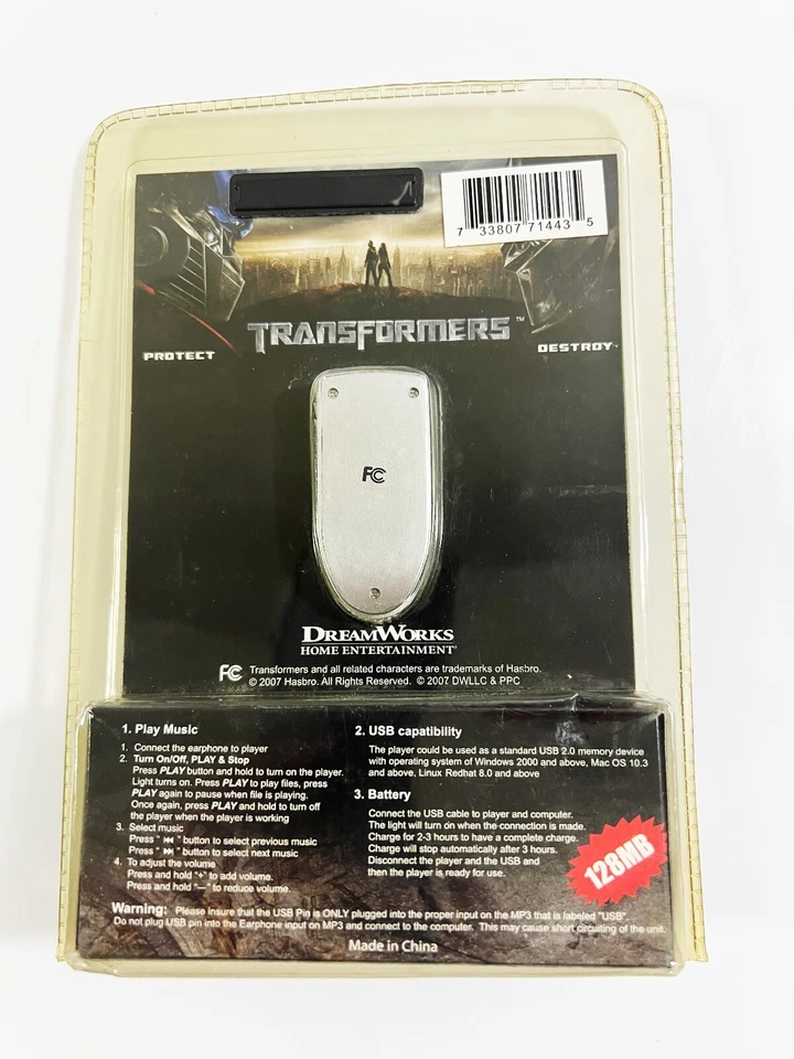 Dreamworks Transformers MP3 Music Player 128 MB *NEW!* 2007 - Image 2 of 4
