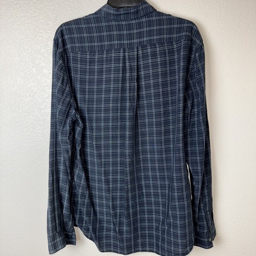 Vince Mens Button Down Shirt Long Sleeve Size Blue Medium Check - Picture 4 of 7