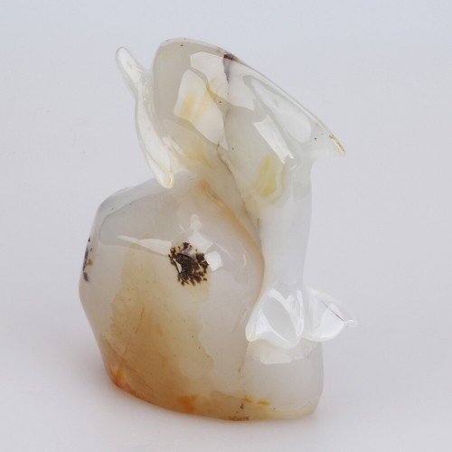 487g 4.4" Natural Geode Agate Quartz Crystal Hand Carved Dolphin Carving 0114 - Picture 6 of 8