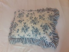 CROWN CRAFT PILLOW SHAM STANDARD WHITE BLUE STANDARD SIZE