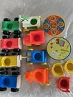 VINTAGE FISHER PRICE LITTLE PEOPLE LOT Of  13 Cars Vehicles Trike  Wagons Table