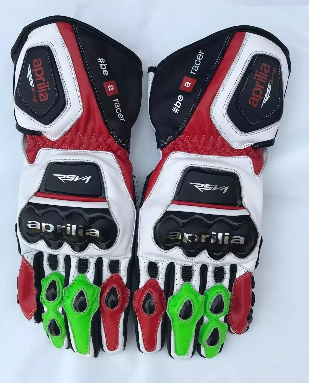 Aprilia RSV4 SPEED AIR Red White Racing Leather Gloves New