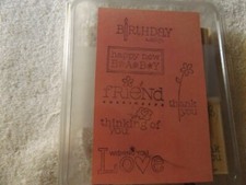 Stampin Up Wood Mounted Rubber Stamps For A Friend Set Of 6