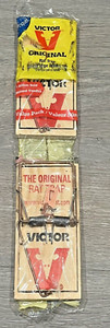 2 Large 3-1/4 X 7" VICTOR M201 Snap Spring Wooden Rat Traps