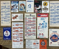 1977-1982 MLB Season Schedules (Lot of 14) Blue Jays, Expos, Mets, Phill...