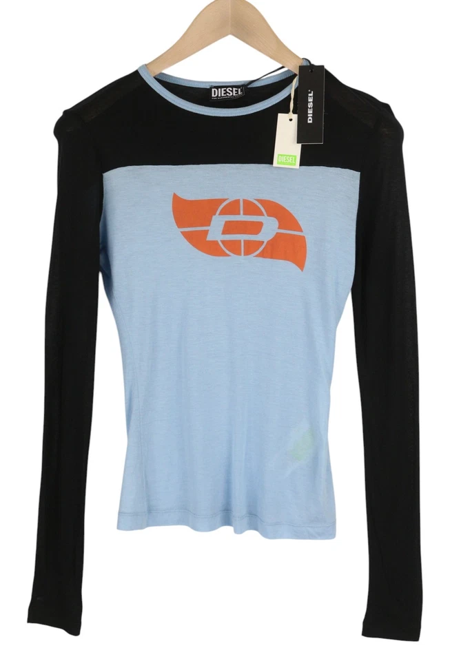 DIESEL T-Ina-Yoke Women T-Shirt S Cashmere Blend Long Sleeve Round Neck RRP€150 - Image 2 of 4