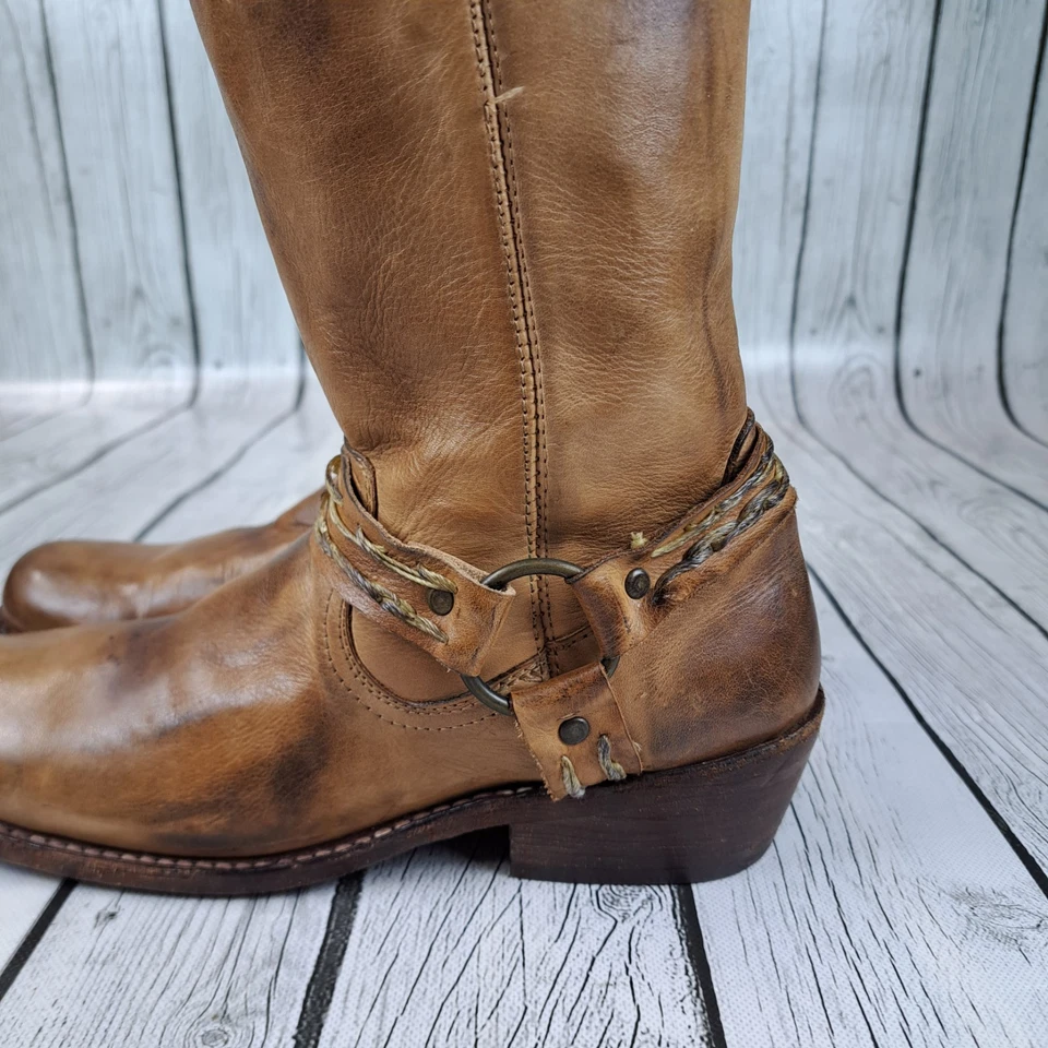 Bed Stu Harness Ankle Boot Size 7 Brown Leather Cobbler Series Side Zip Up - Image 3 of 4